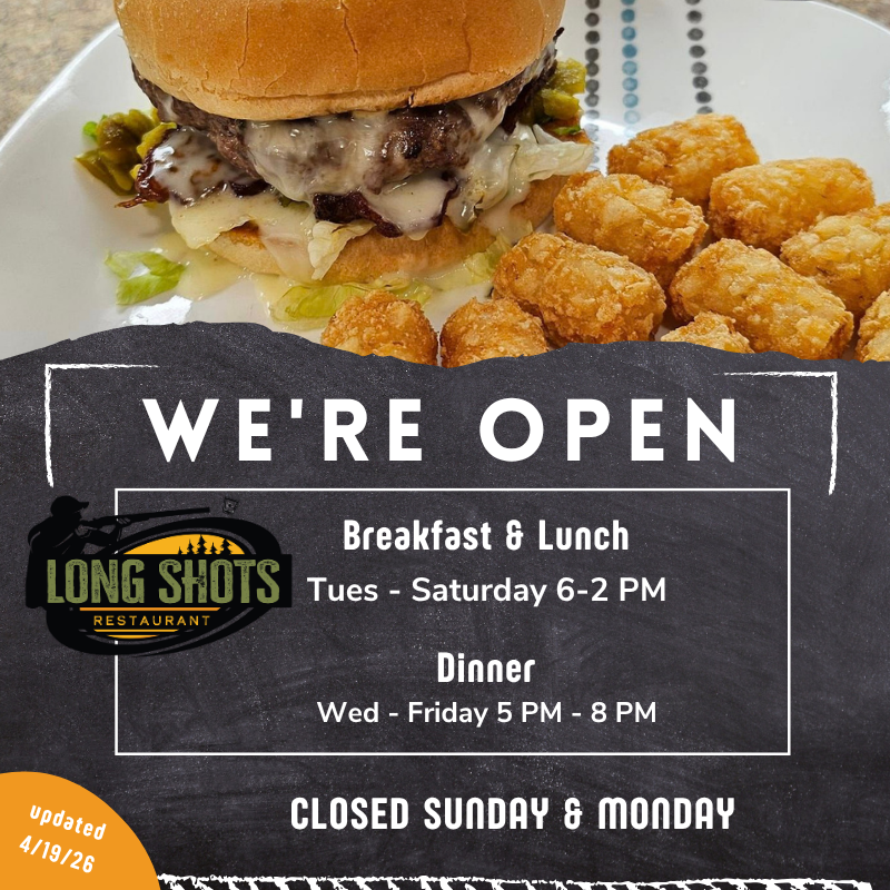 Hours of operation for Long Shots Restaurant in Imperial Nebraska